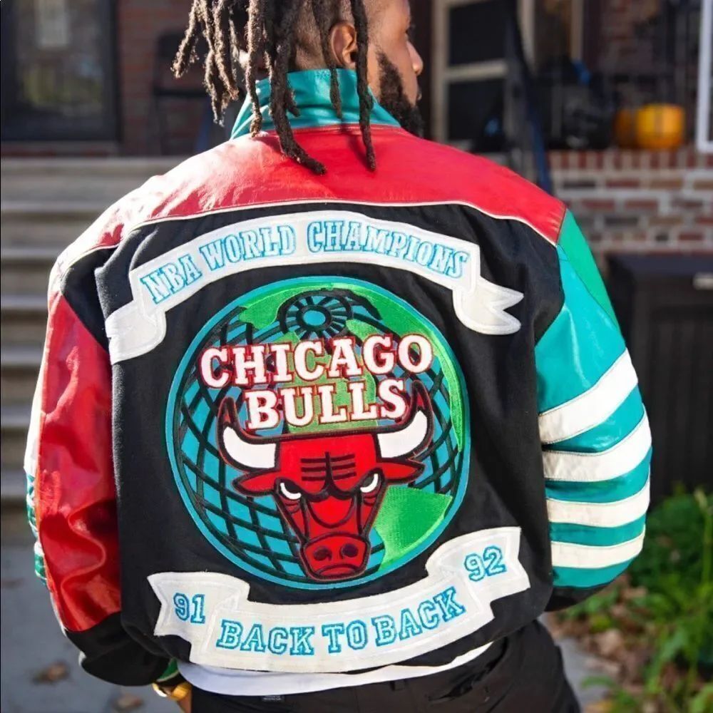 Jeff Hamilton vintage leather bulls Jordan varsity starter